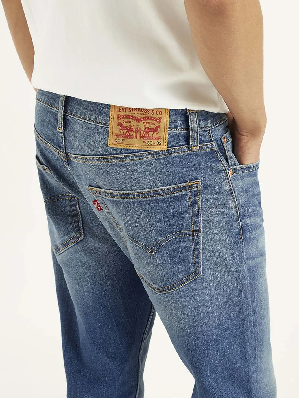 Men's 512 Blue Slim Tapered Fit Mid Rise Jeans LEVI'S