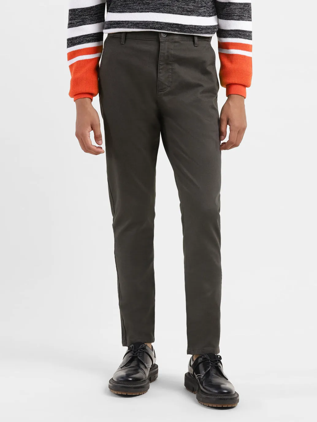 Men's 512 Brown Slim Tapered Fit Trousers LEVI'S