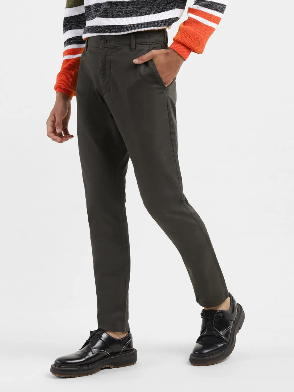 Men's 512 Brown Slim Tapered Fit Trousers LEVI'S