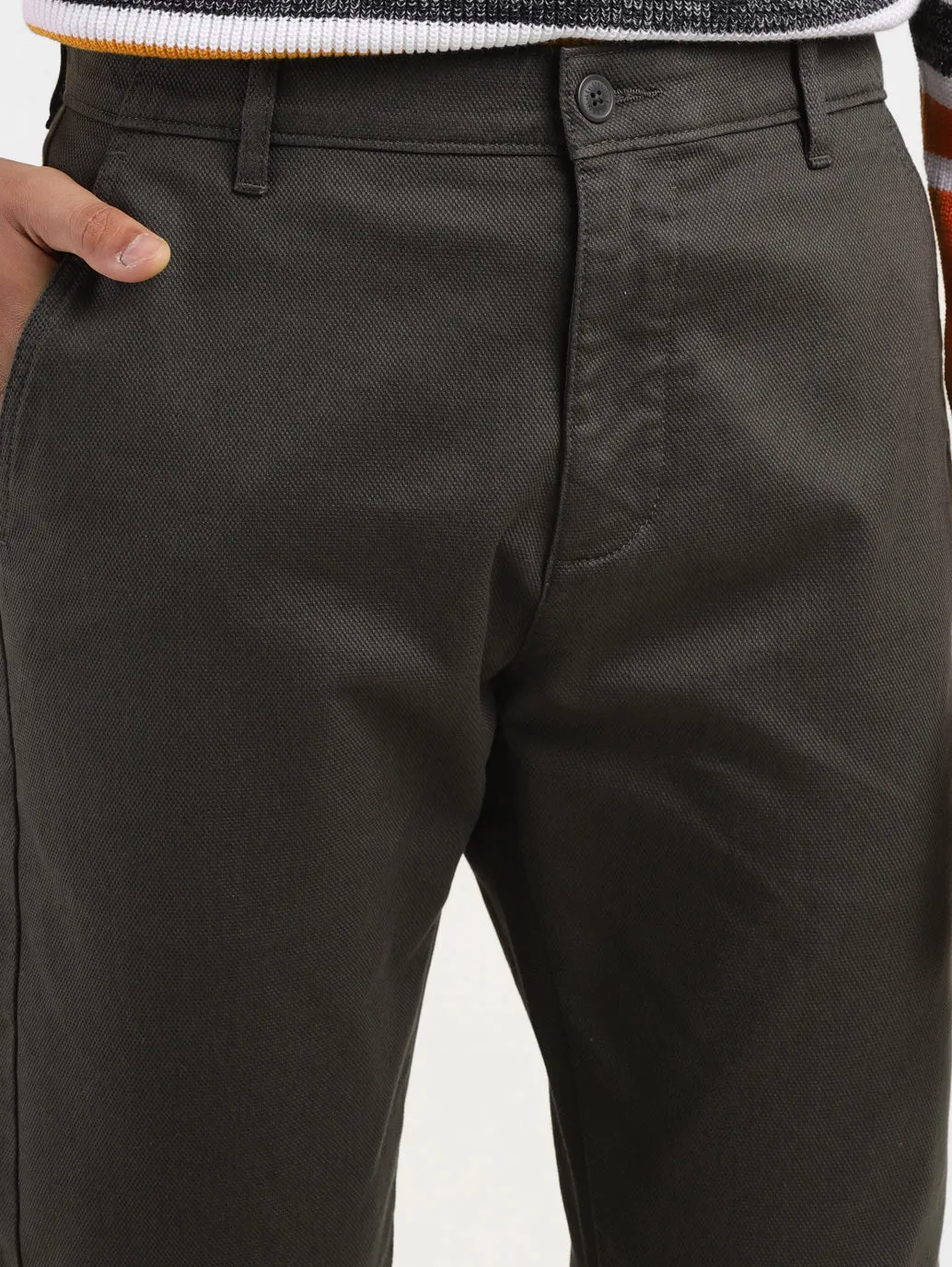 Men's 512 Brown Slim Tapered Fit Trousers LEVI'S