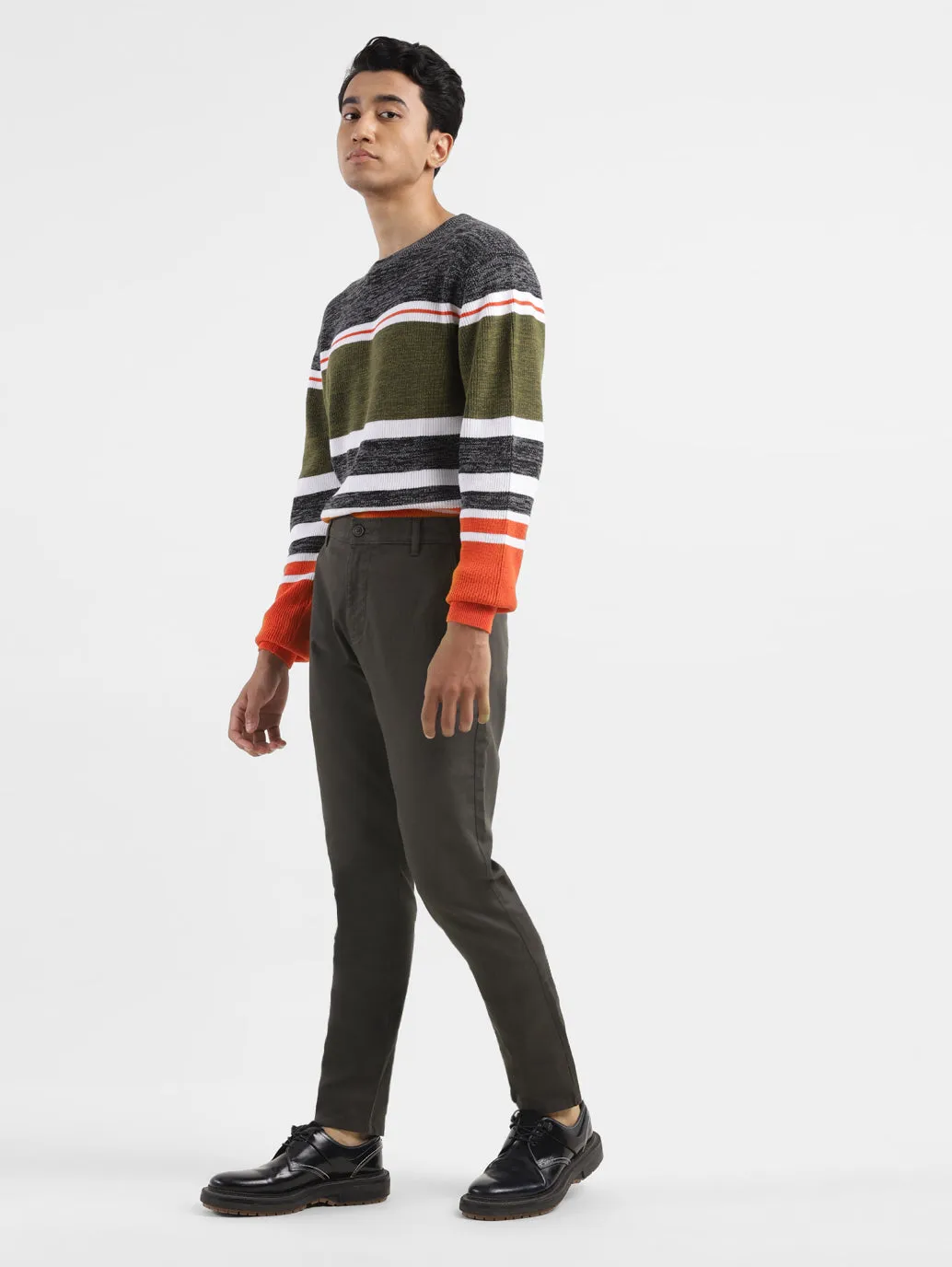 Men's 512 Brown Slim Tapered Fit Trousers LEVI'S