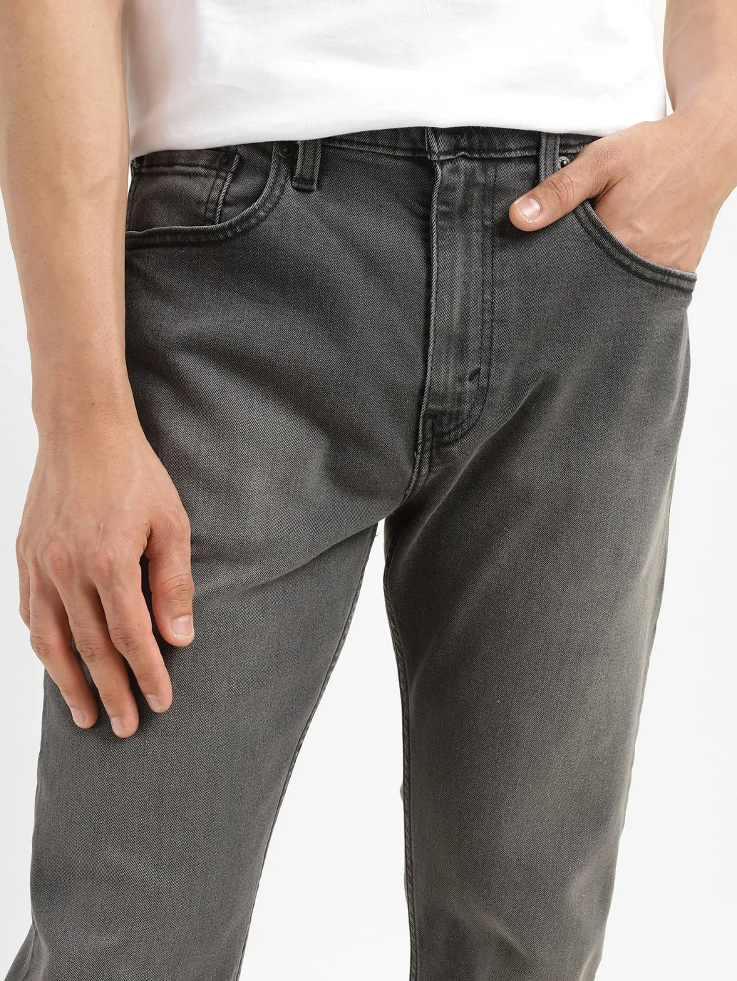 Men's 512 Charcoal Grey Slim Tapered Fit Mid Rise Jeans LEVI'S