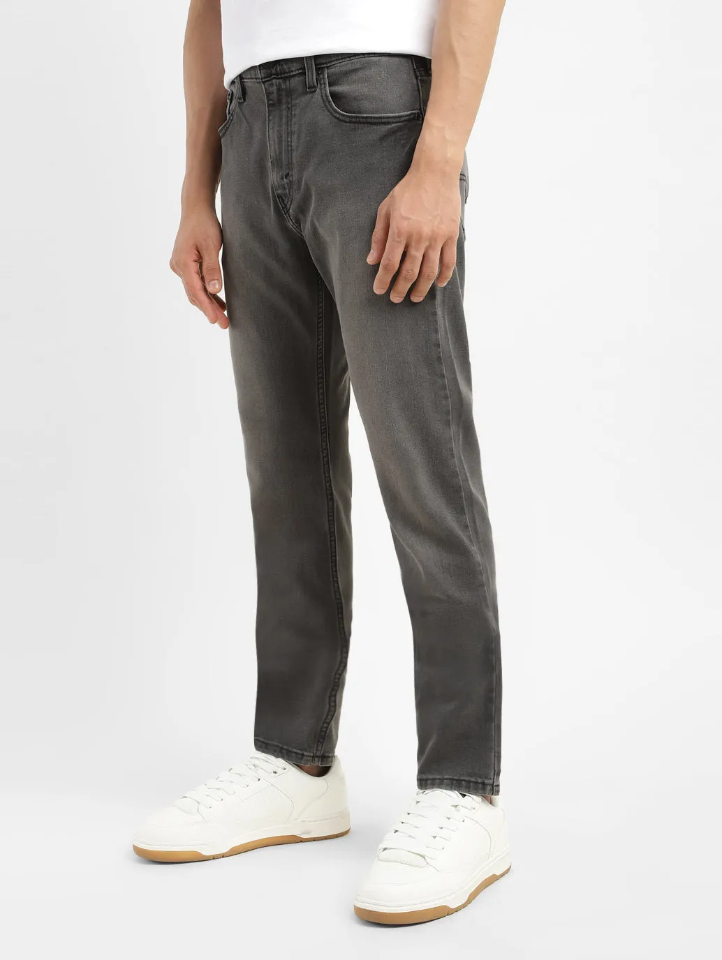 Men's 512 Charcoal Grey Slim Tapered Fit Mid Rise Jeans LEVI'S