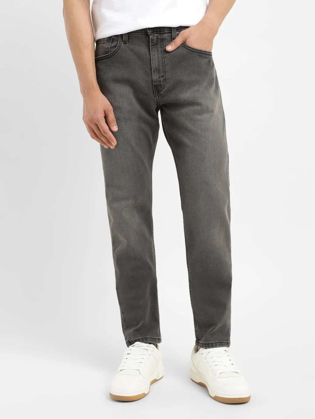 Men's 512 Charcoal Grey Slim Tapered Fit Mid Rise Jeans LEVI'S