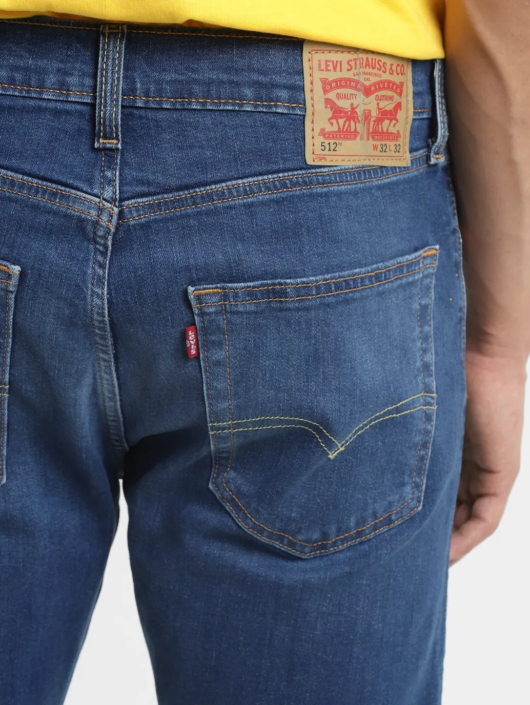Men's 512 Dark Blue Slim Tapered Fit Mid Rise Jeans LEVI'S