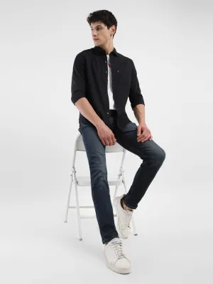 Men's 512 Dark Blue Slim Tapered Fit Mid Rise Jeans LEVI'S