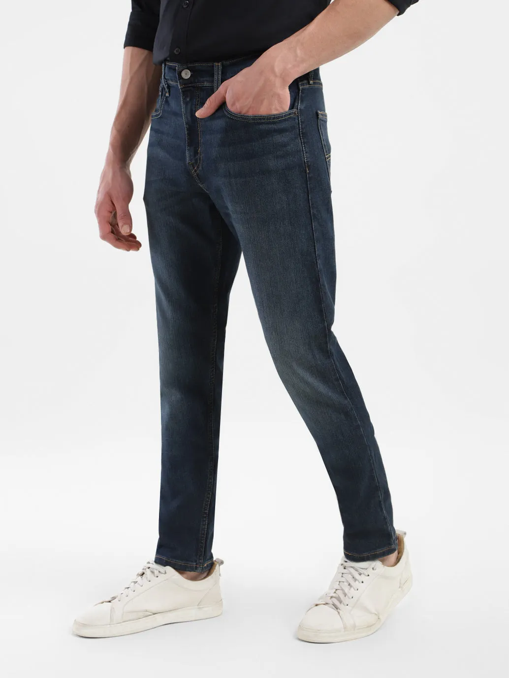 Men's 512 Dark Blue Slim Tapered Fit Mid Rise Jeans LEVI'S