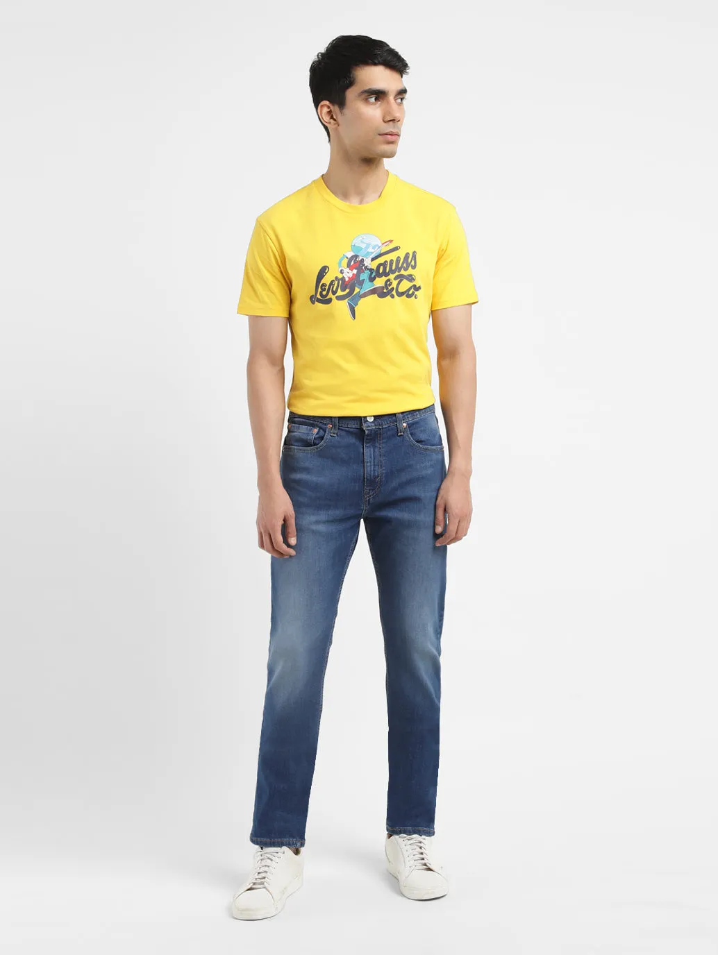 Men's 512 Dark Blue Slim Tapered Fit Mid Rise Jeans LEVI'S