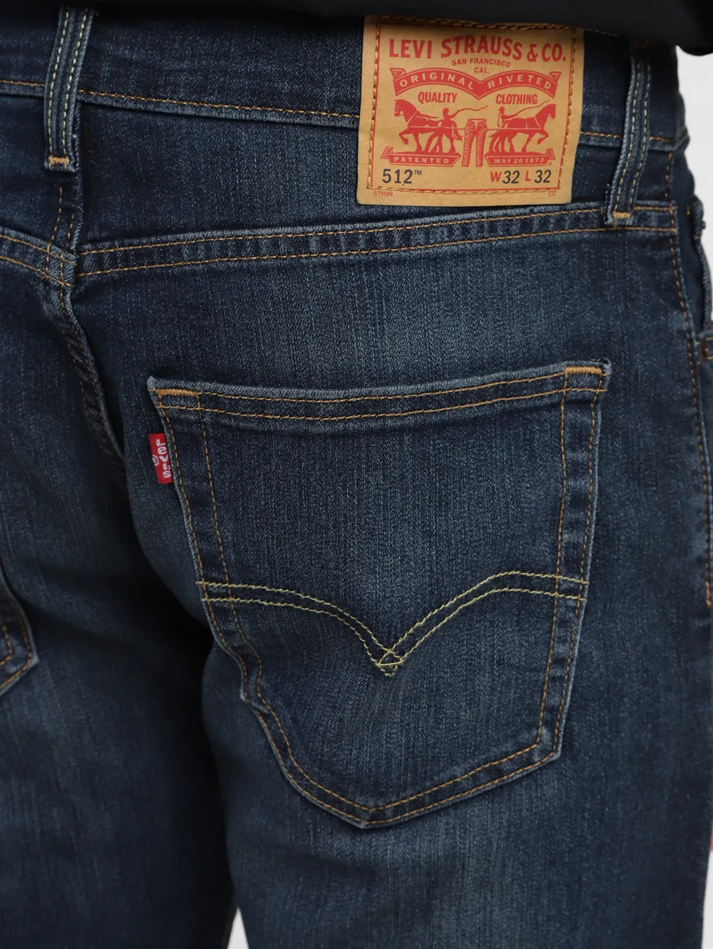 Men's 512 Dark Blue Slim Tapered Fit Mid Rise Jeans LEVI'S