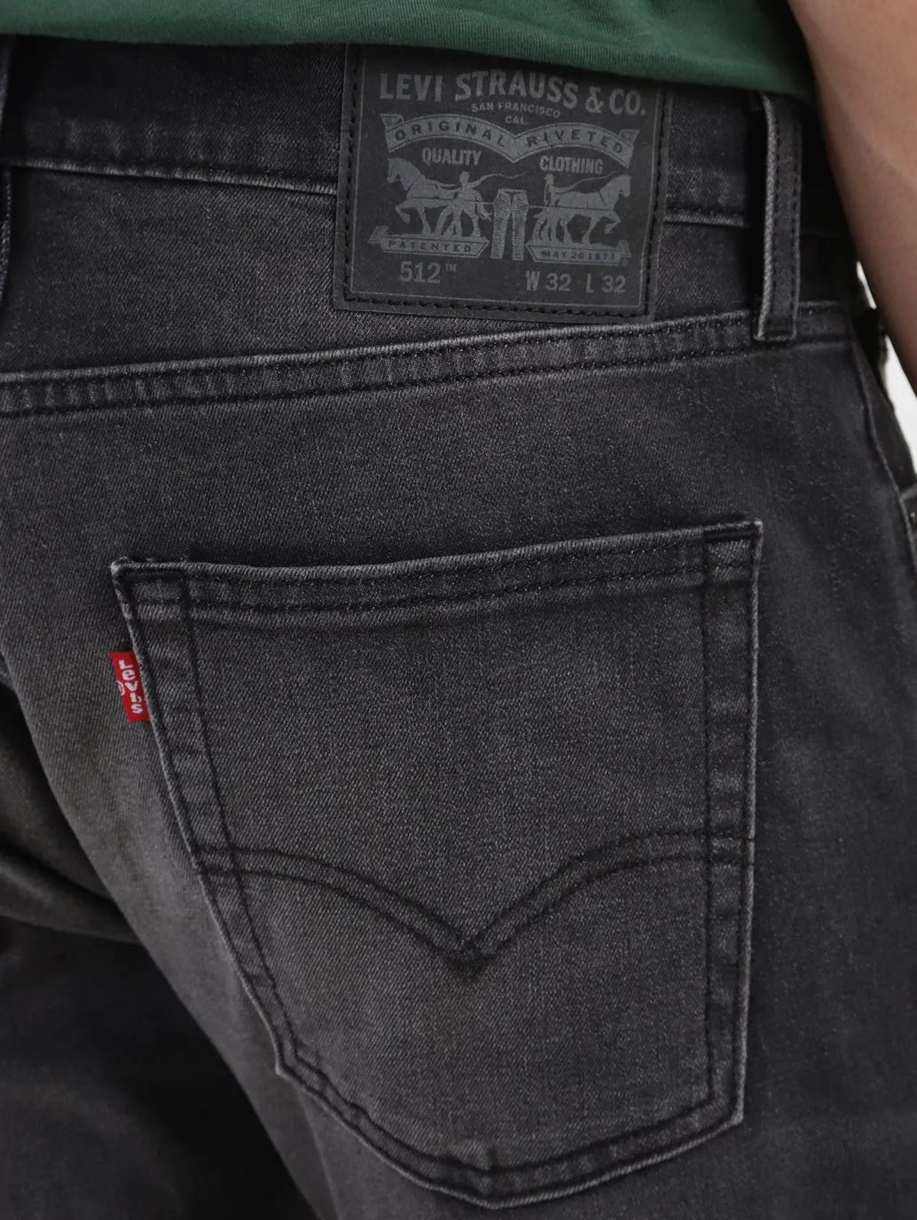 Men's 512 Grey Slim Tapered Fit Mid Rise Jeans LEVI'S
