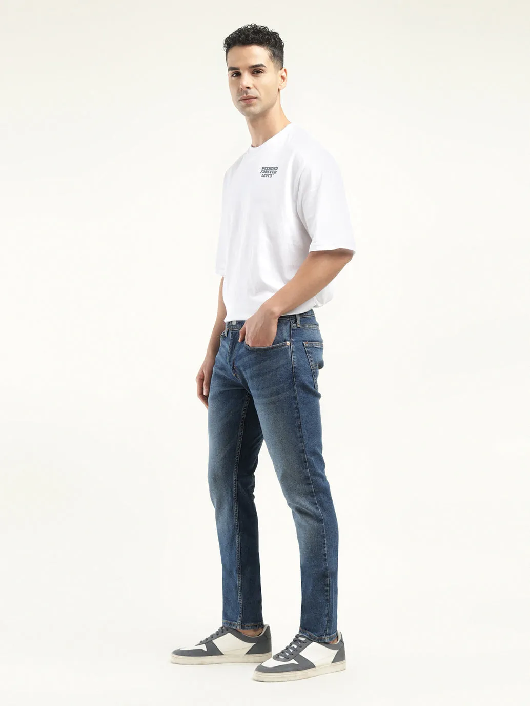 Men's 512 Indigo Slim Tapered Fit Mid Rise Jeans LEVI'S