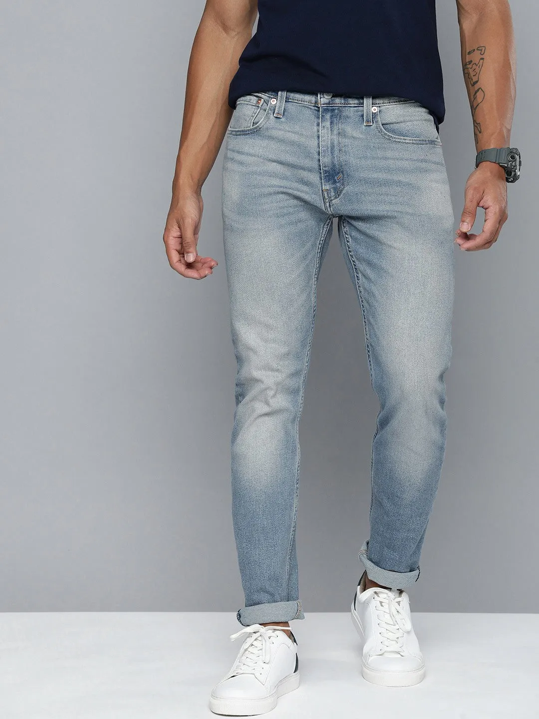 Men's 512 Mid Indigo Slim Tapered Fit Mid Rise Jeans LEVI'S