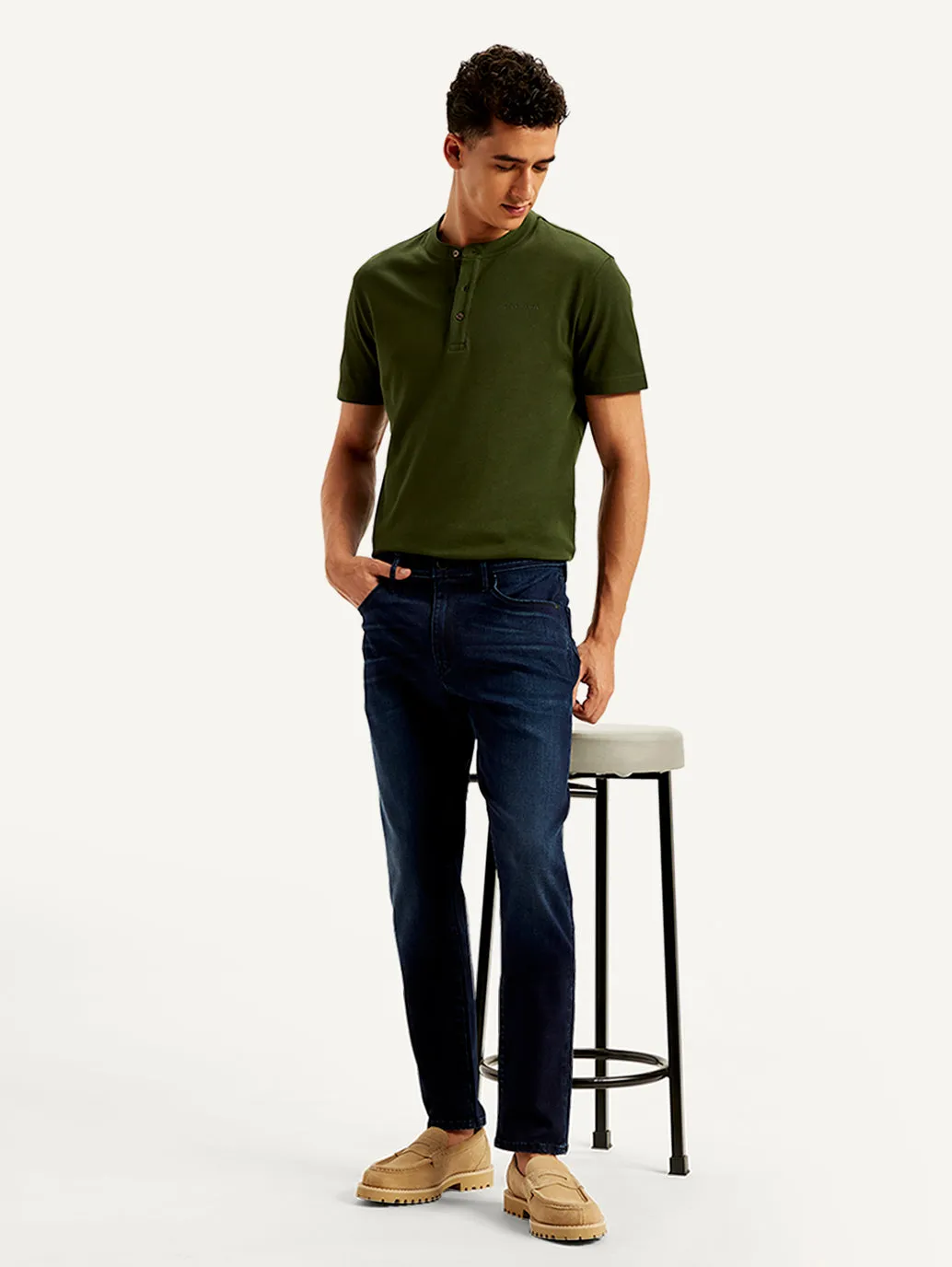 Men's 512 Navy Blue Slim Tapered Fit Mid Rise Jeans LEVI'S