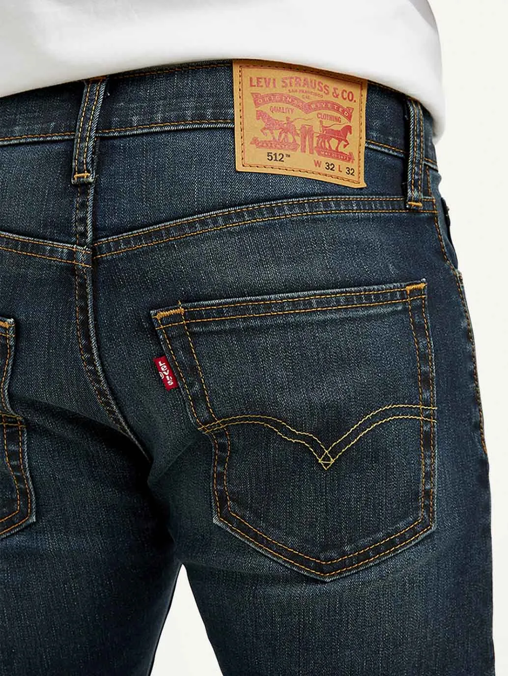 Men's 512 Navy Blue Slim Tapered Fit Mid Rise Jeans LEVI'S