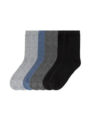 Men's 7 Pairs Plain Long Socks,Multi