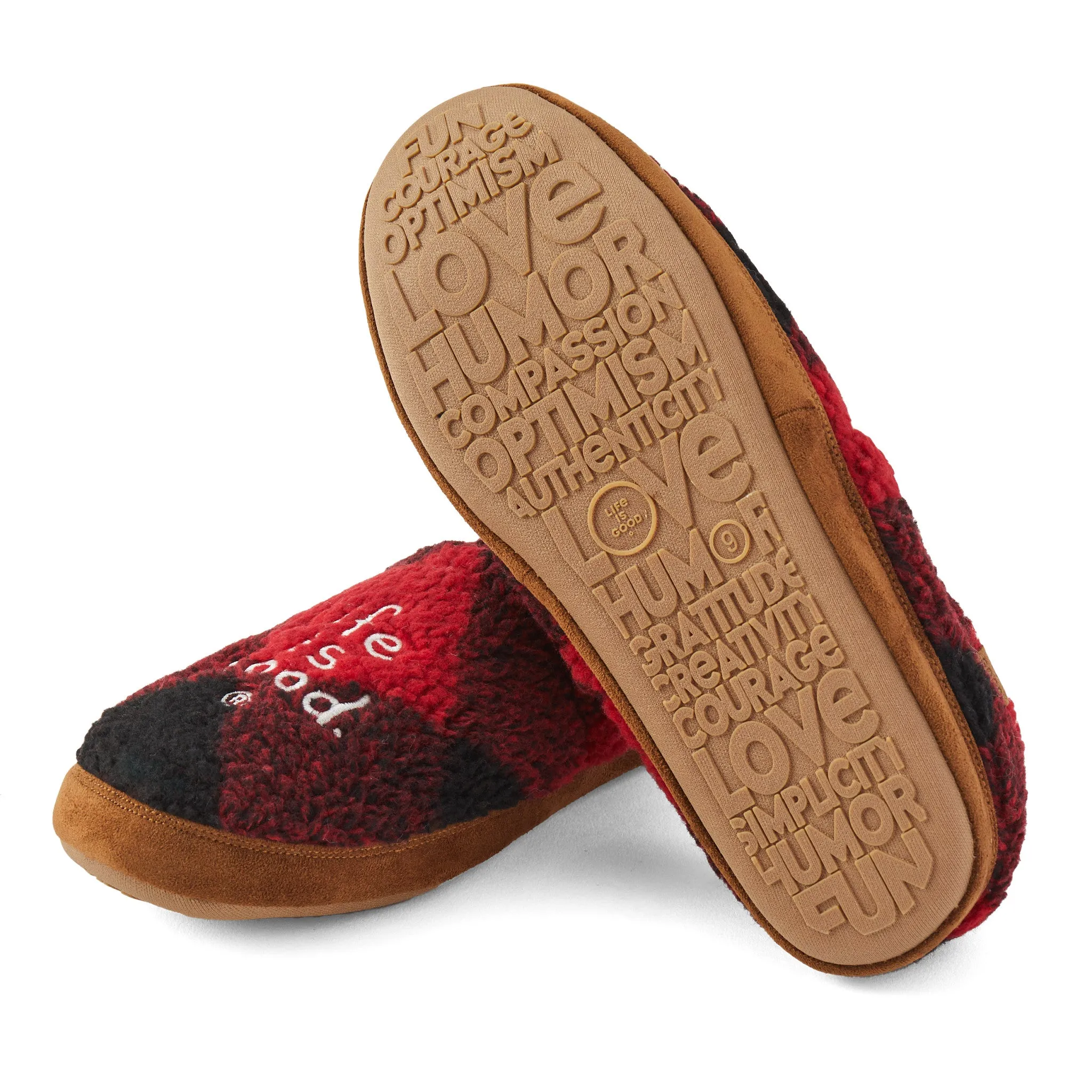 Men's LIG Vintage Wordmark Stacked Berber A-Line Slipper Life is Good
