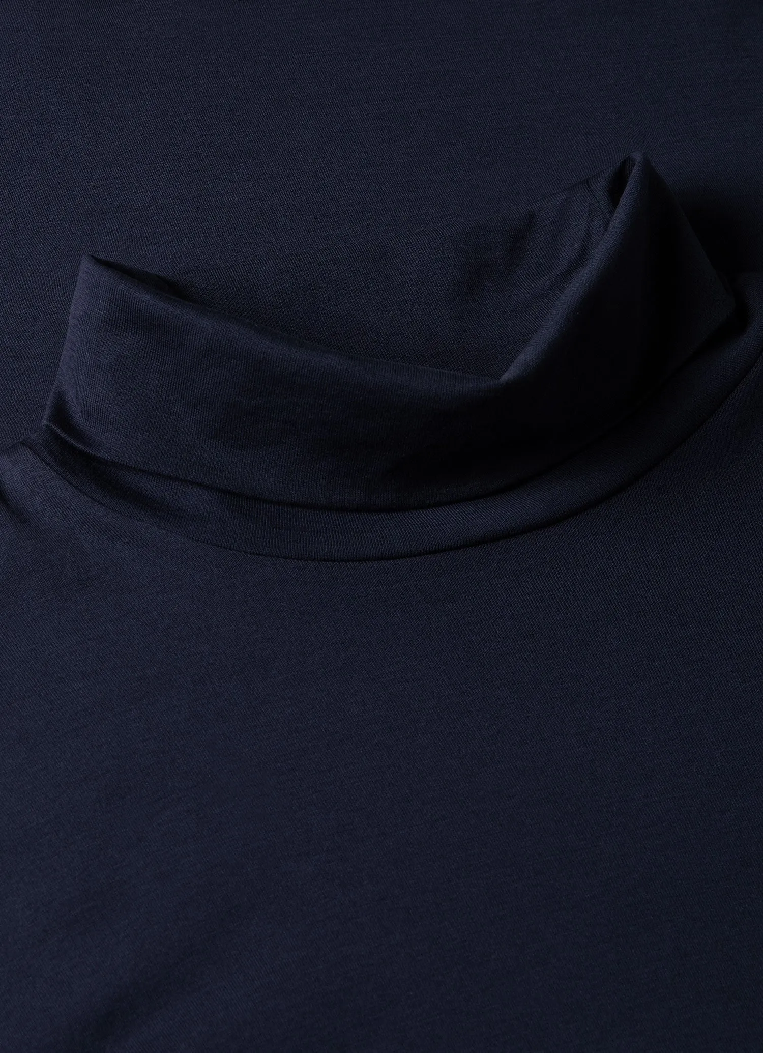 Men's Long Sleeve Roll Neck in Navy Sunspel