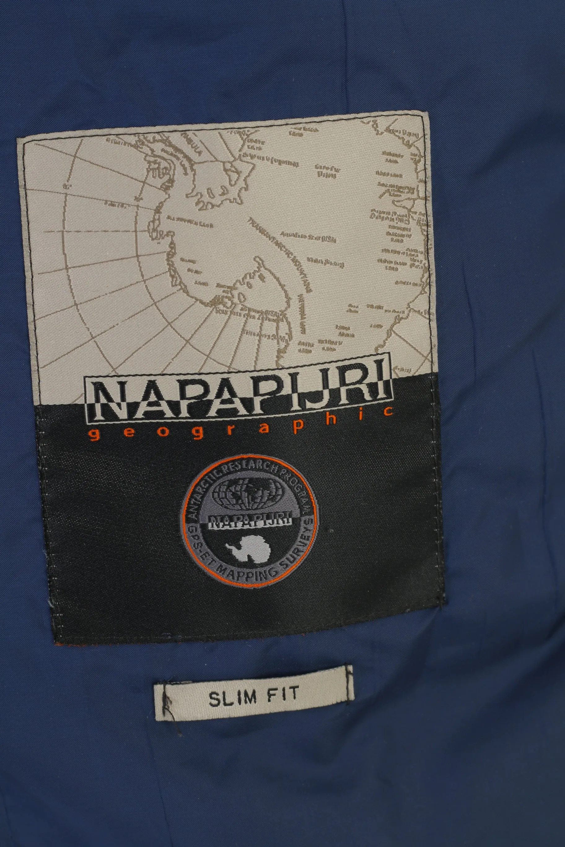 Napapijri Men L Vest Navy Padded Full Zipper Slim Fit Collar Polyamid Top