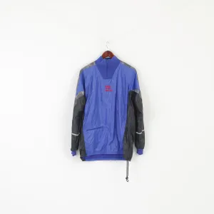 Newline Men L Jacket Navy Vintage 90s Zip Neck Nylon Performance Sport Pullover Top