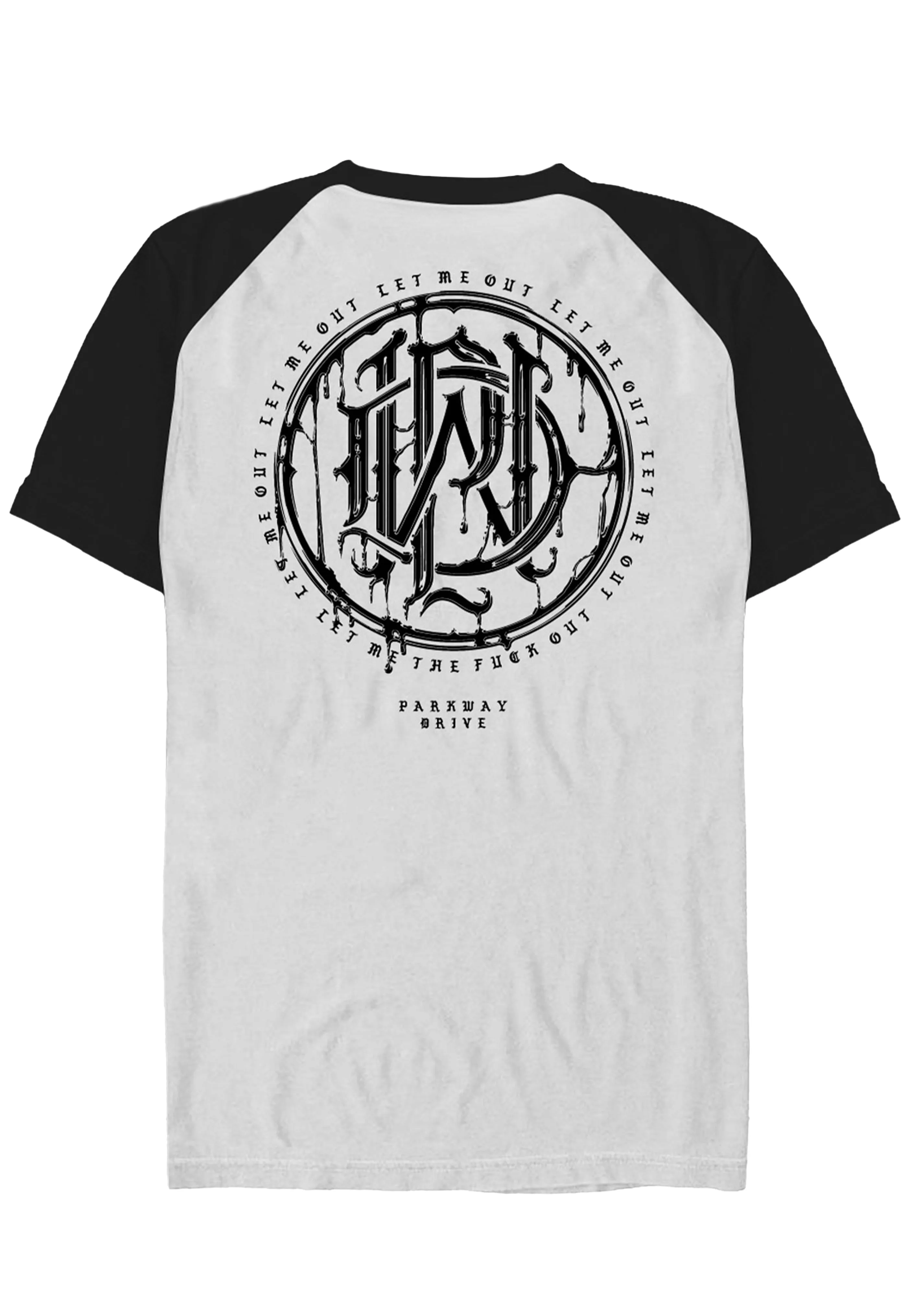 Parkway Drive - Glitch Logo White/Black Raglan - T-Shirt