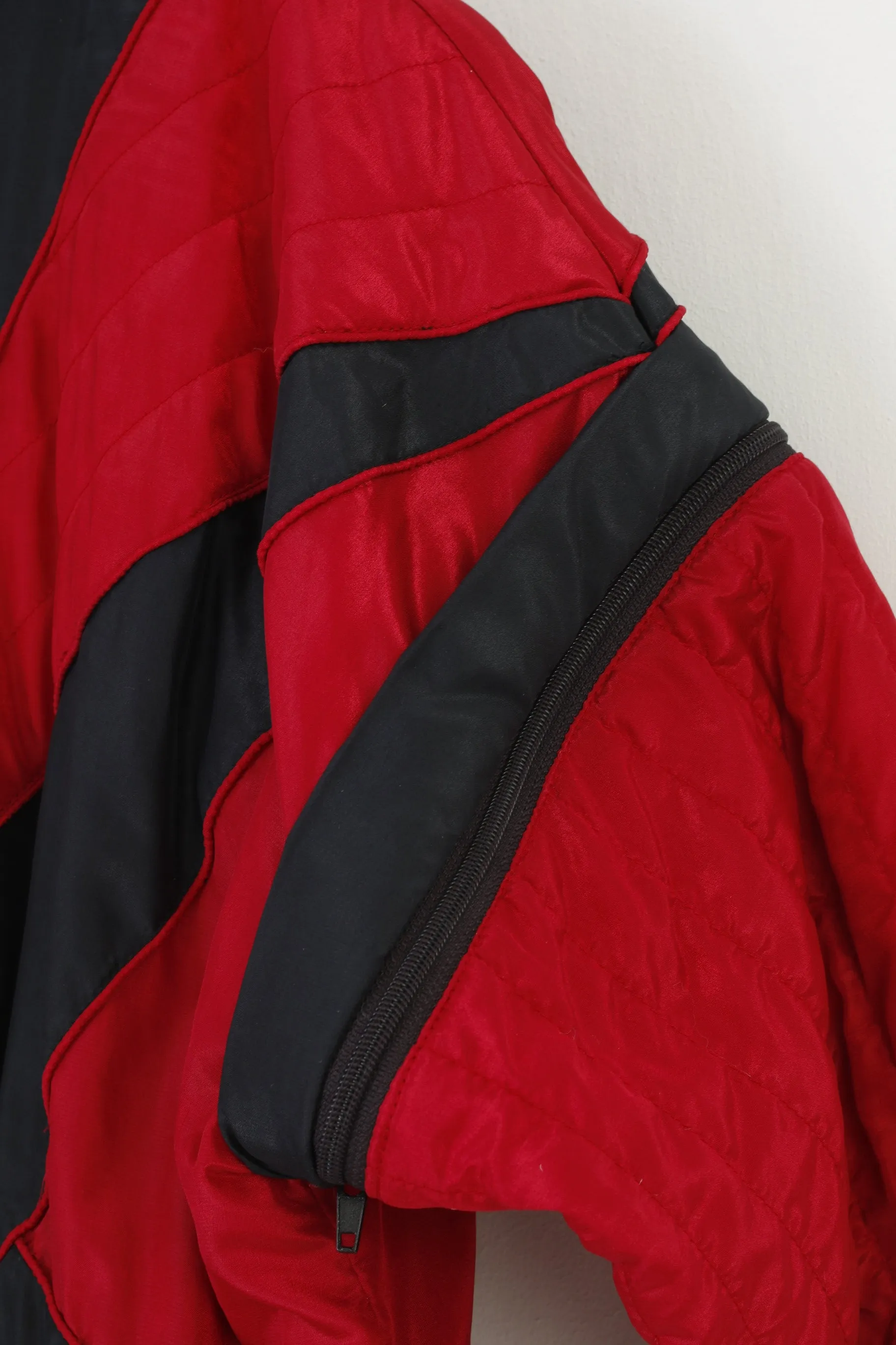 Place Men M Jacket Vintage Full Zipper Detachable Sleeves Collar Burgundy Top