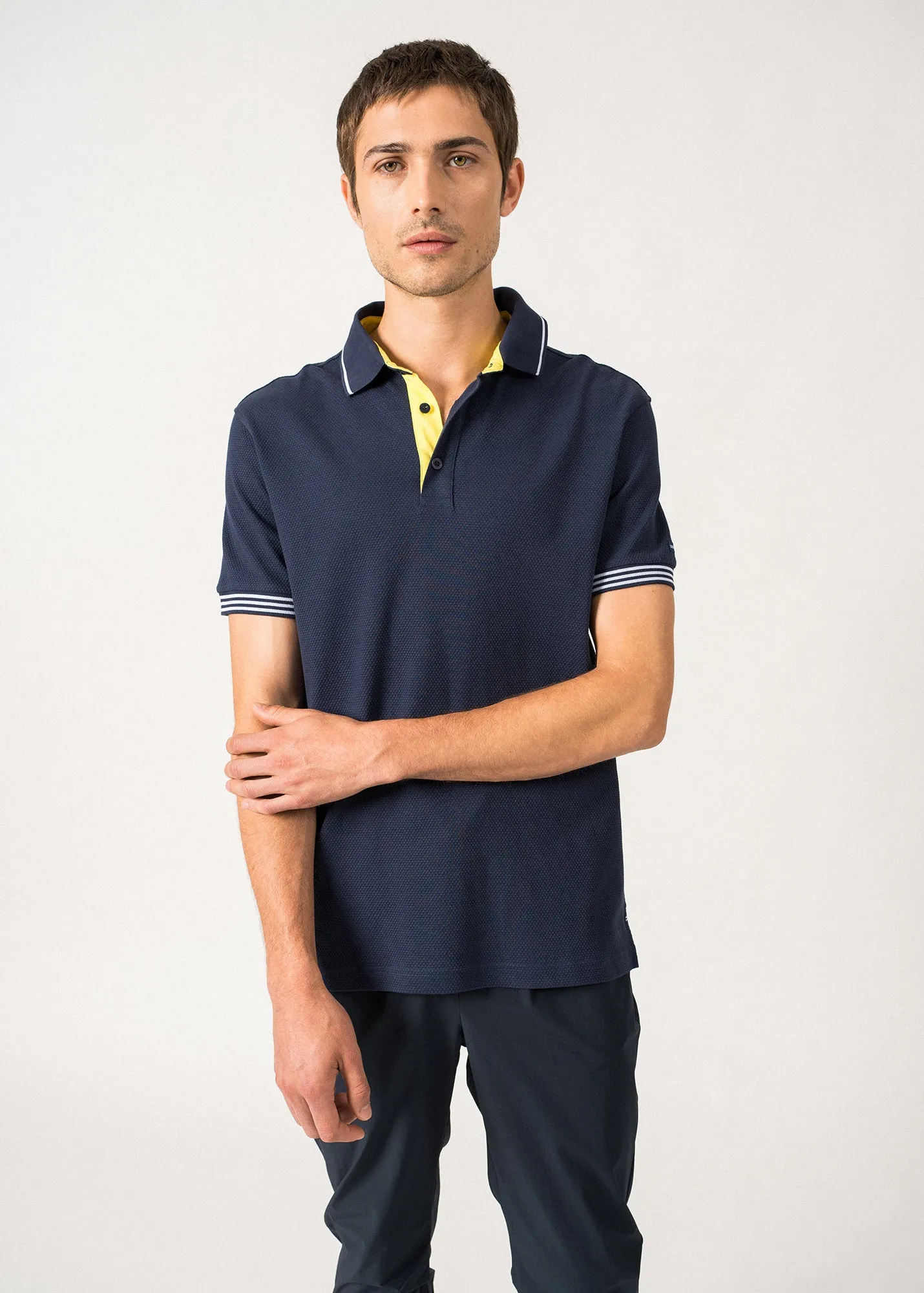 Polo Pacme - en maille texture (MARINE)