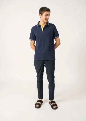 Polo Pacme - en maille texture (MARINE)