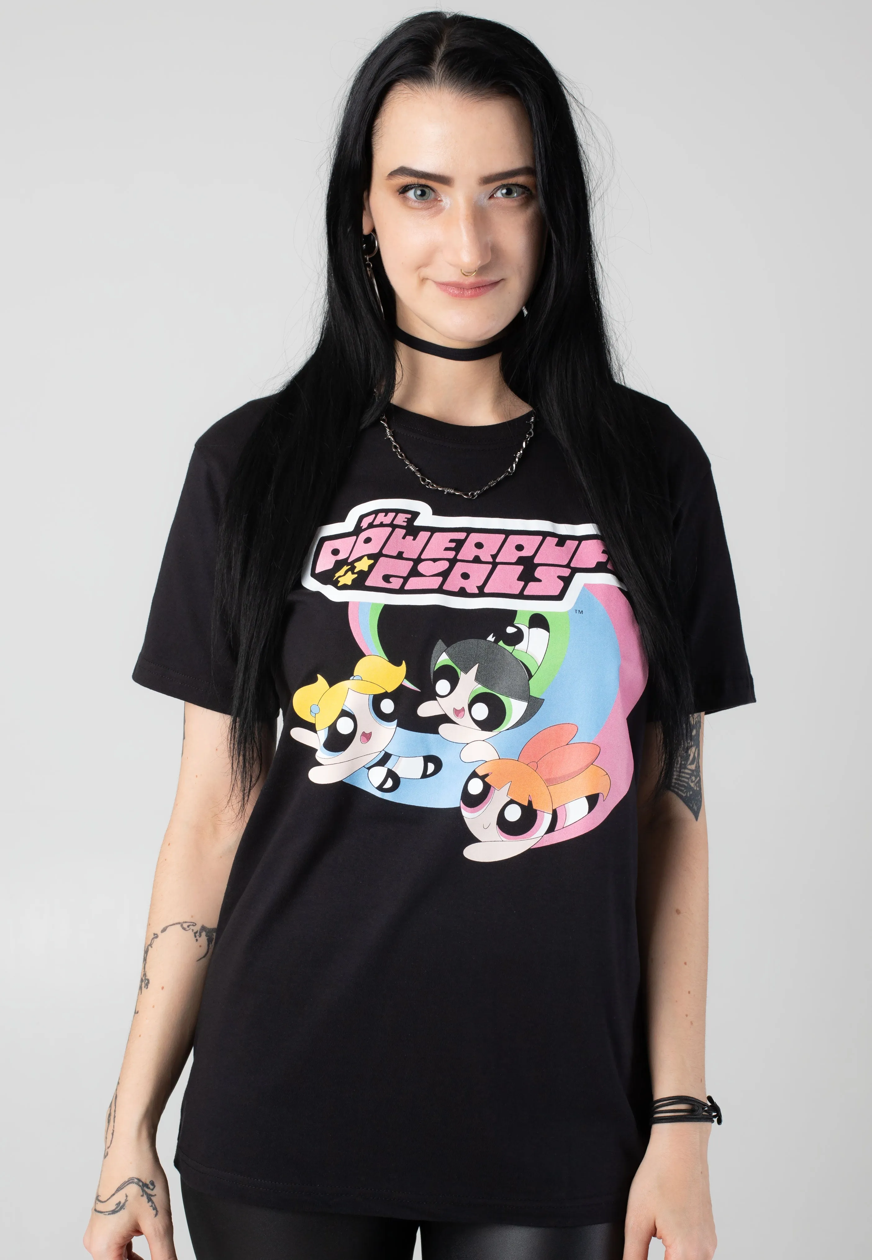 Powerpuff Girls - Trio Flying Logo - T-Shirt