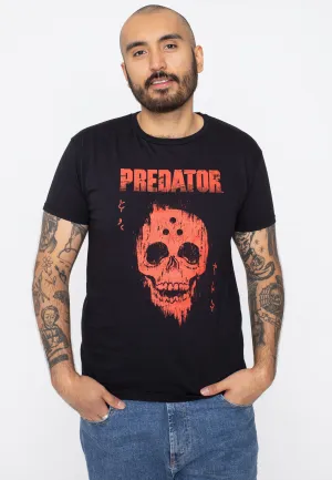 Predator - Red Distressed Skull - T-Shirt