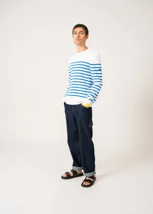 Pull marin Azur - en coton (BLANC/MER/ACIDULE)