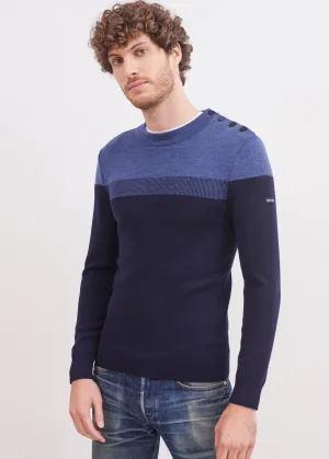 Pull marin Bretagne - en laine (MARINE/JEANS)