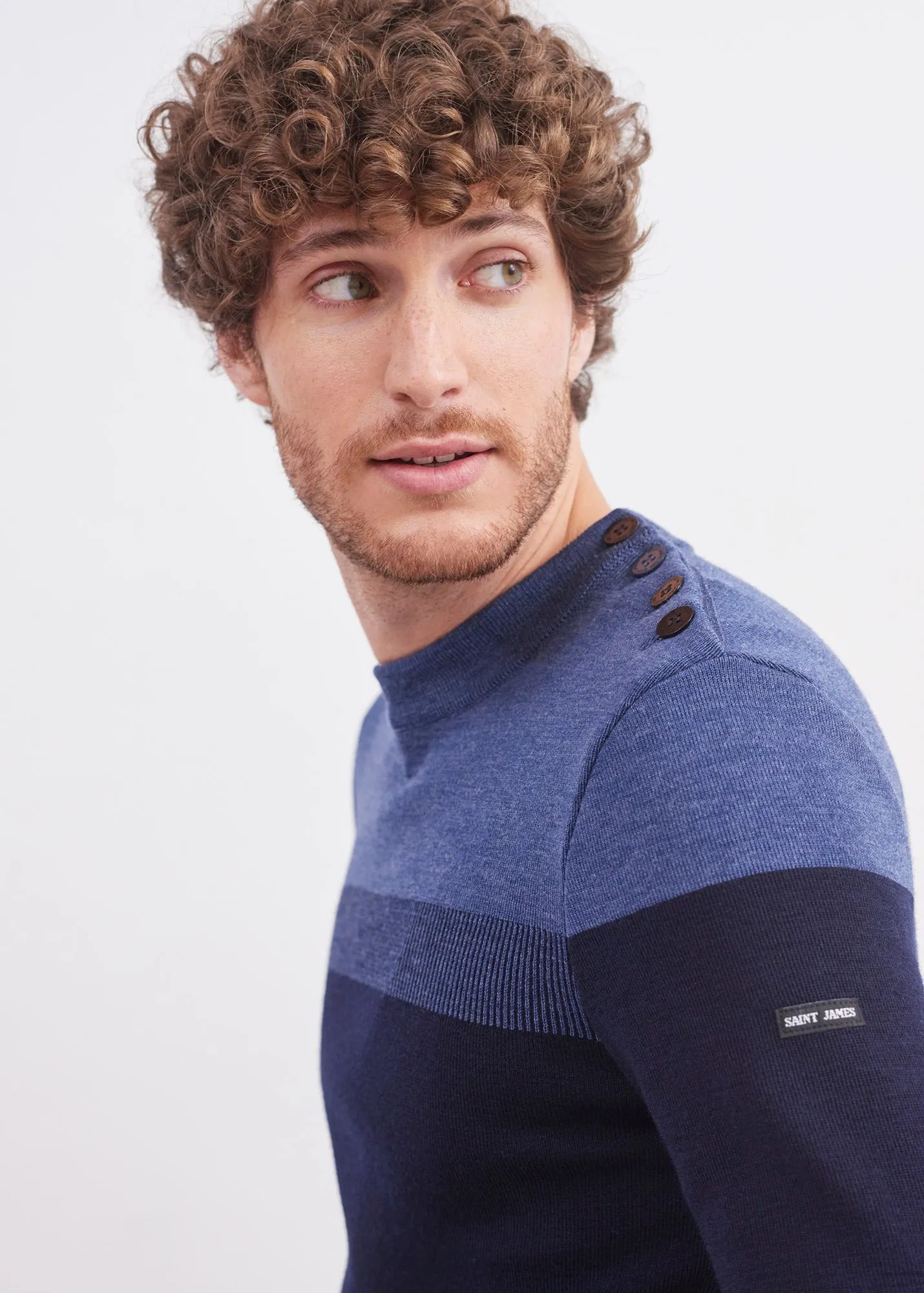 Pull marin Bretagne - en laine (MARINE/JEANS)
