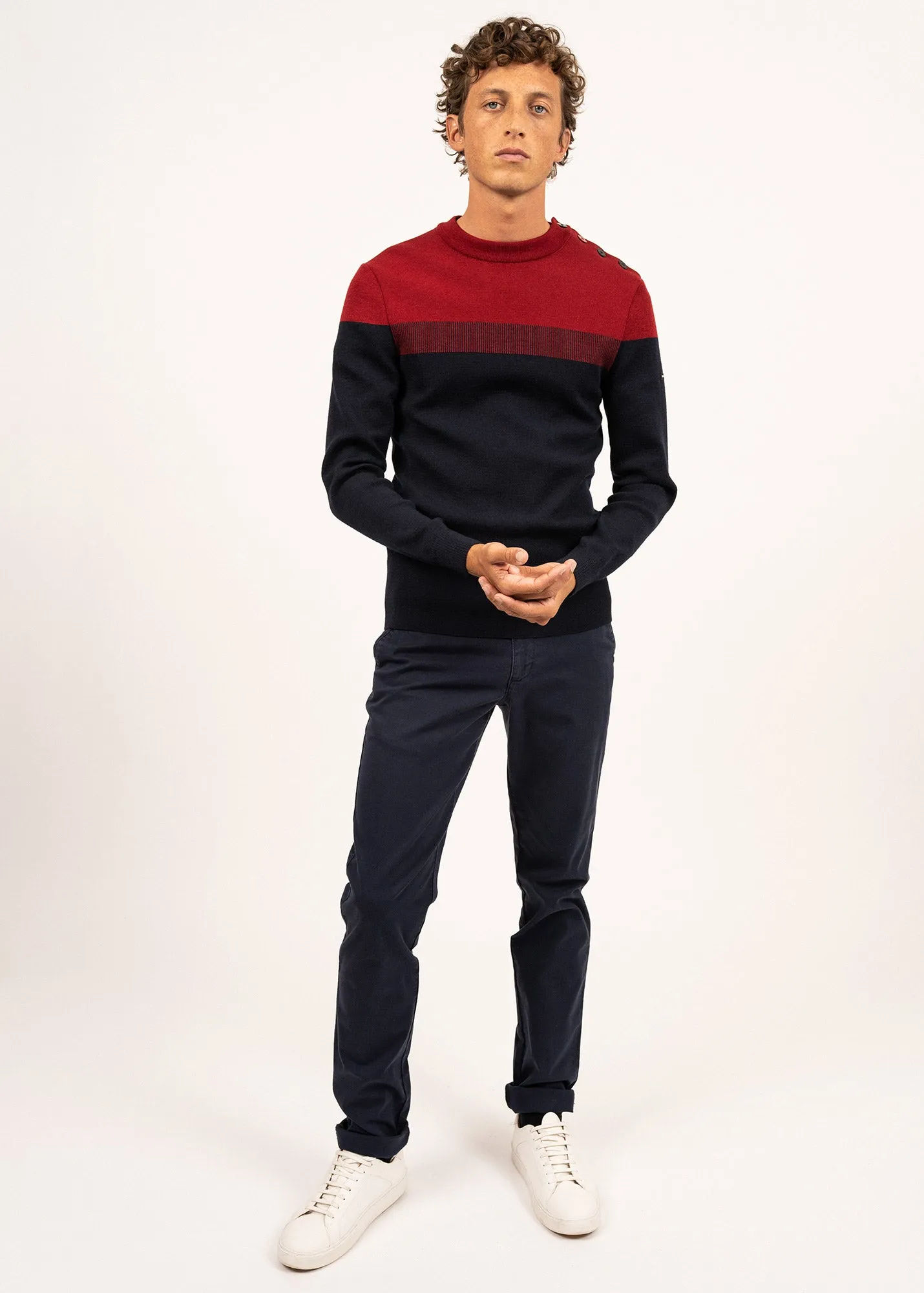 Pull marin Bretagne - en laine (MARINE/PERSAN)