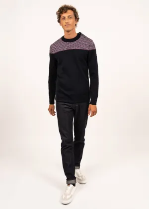 Pull marin jacquard - SAINT JAMES x Elyse (NAVY/MULTICO)