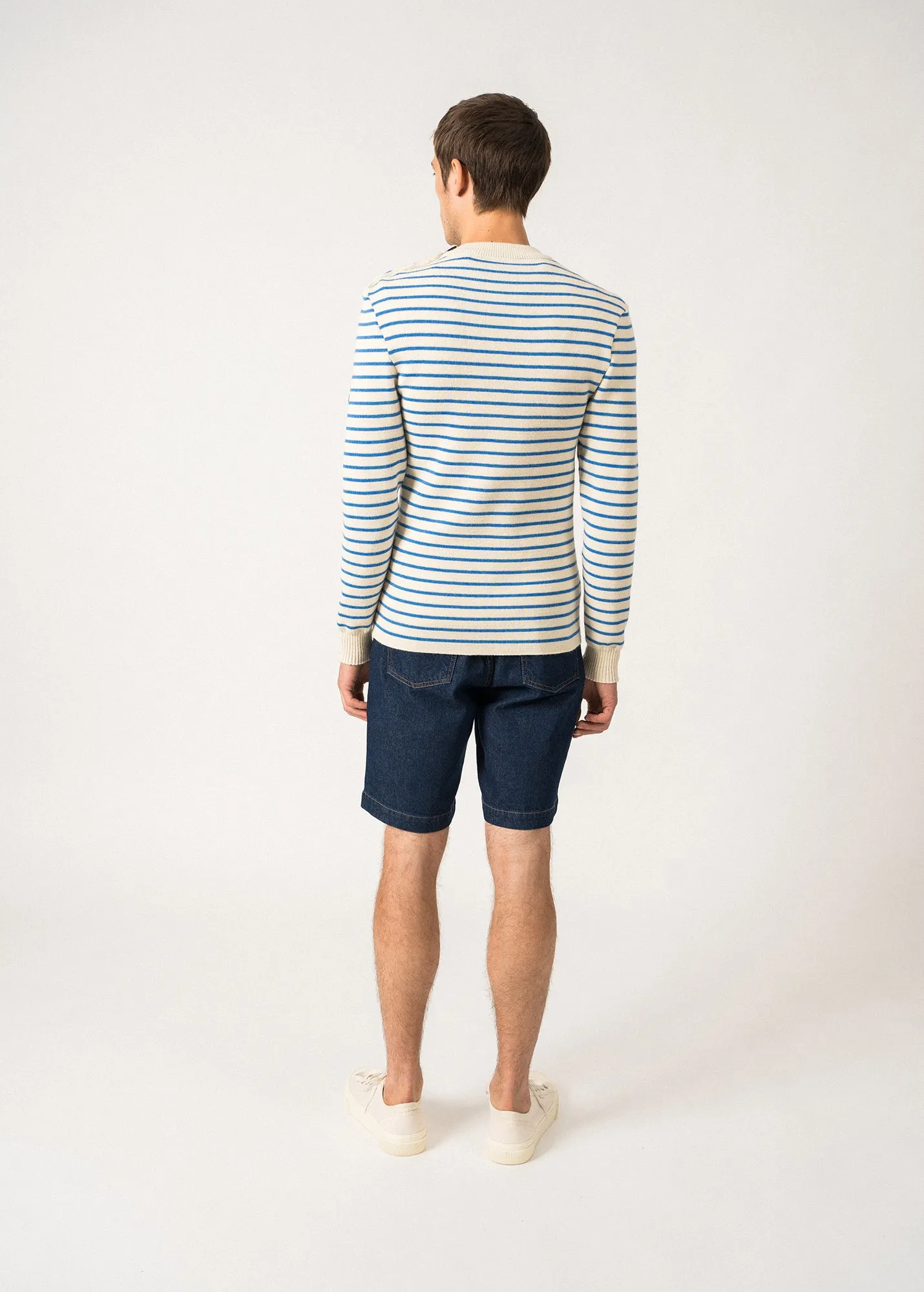 Pull marin ray Matelot - coupe ajuste (ECRU/MER)