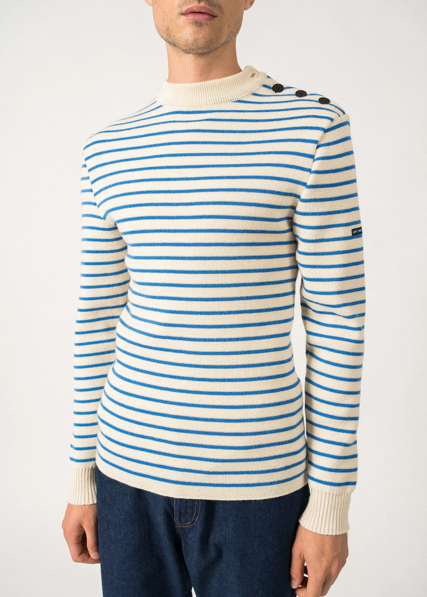 Pull marin ray Matelot - coupe ajuste (ECRU/MER)