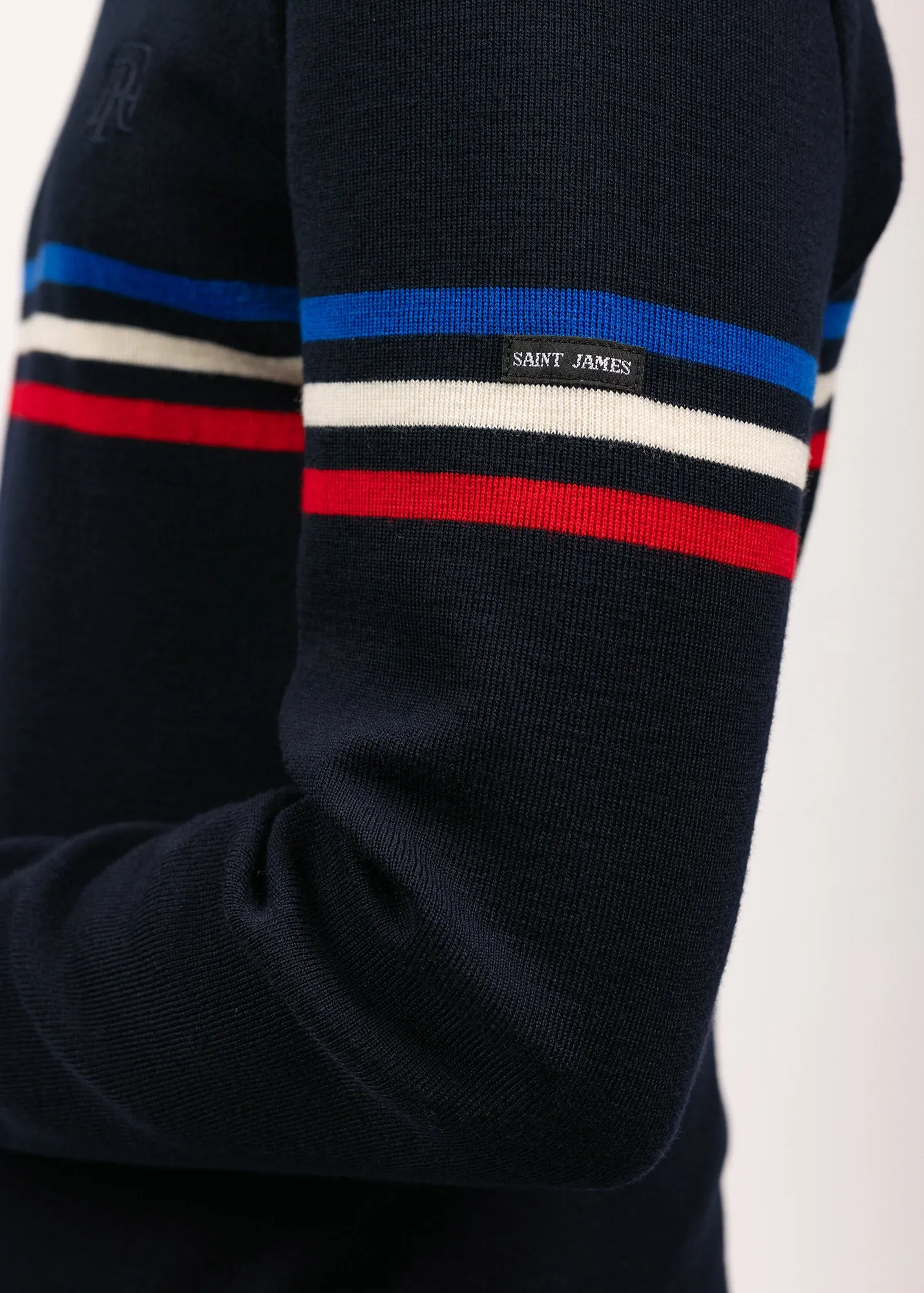 Pull marin  rayure tricolore - SAINT JAMES x Elyse (NAVY)