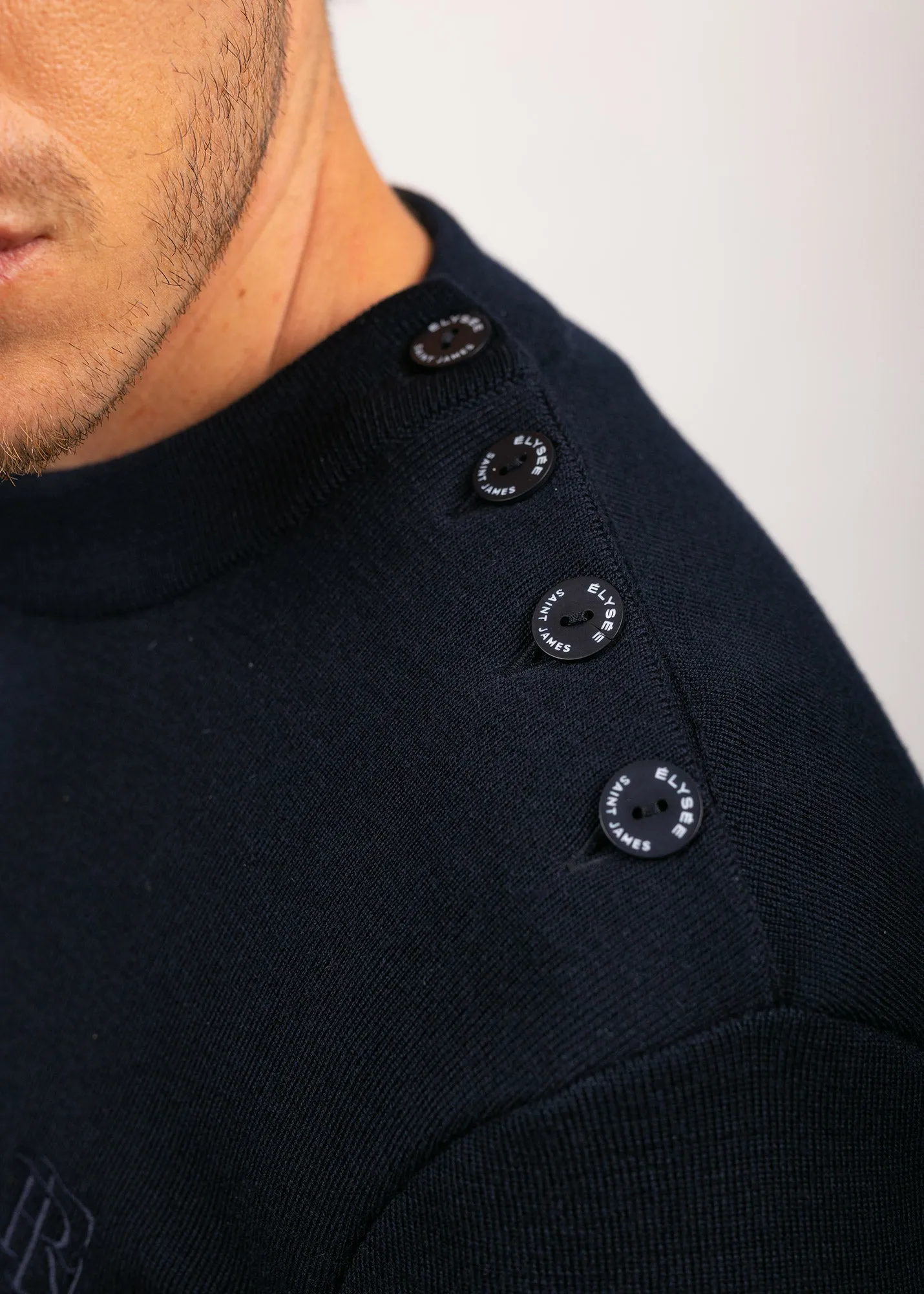 Pull marin  rayure tricolore - SAINT JAMES x Elyse (NAVY)