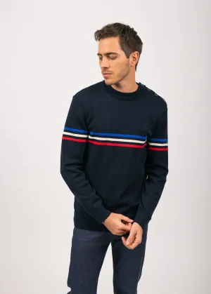 Pull marin  rayure tricolore - SAINT JAMES x Elyse (NAVY)