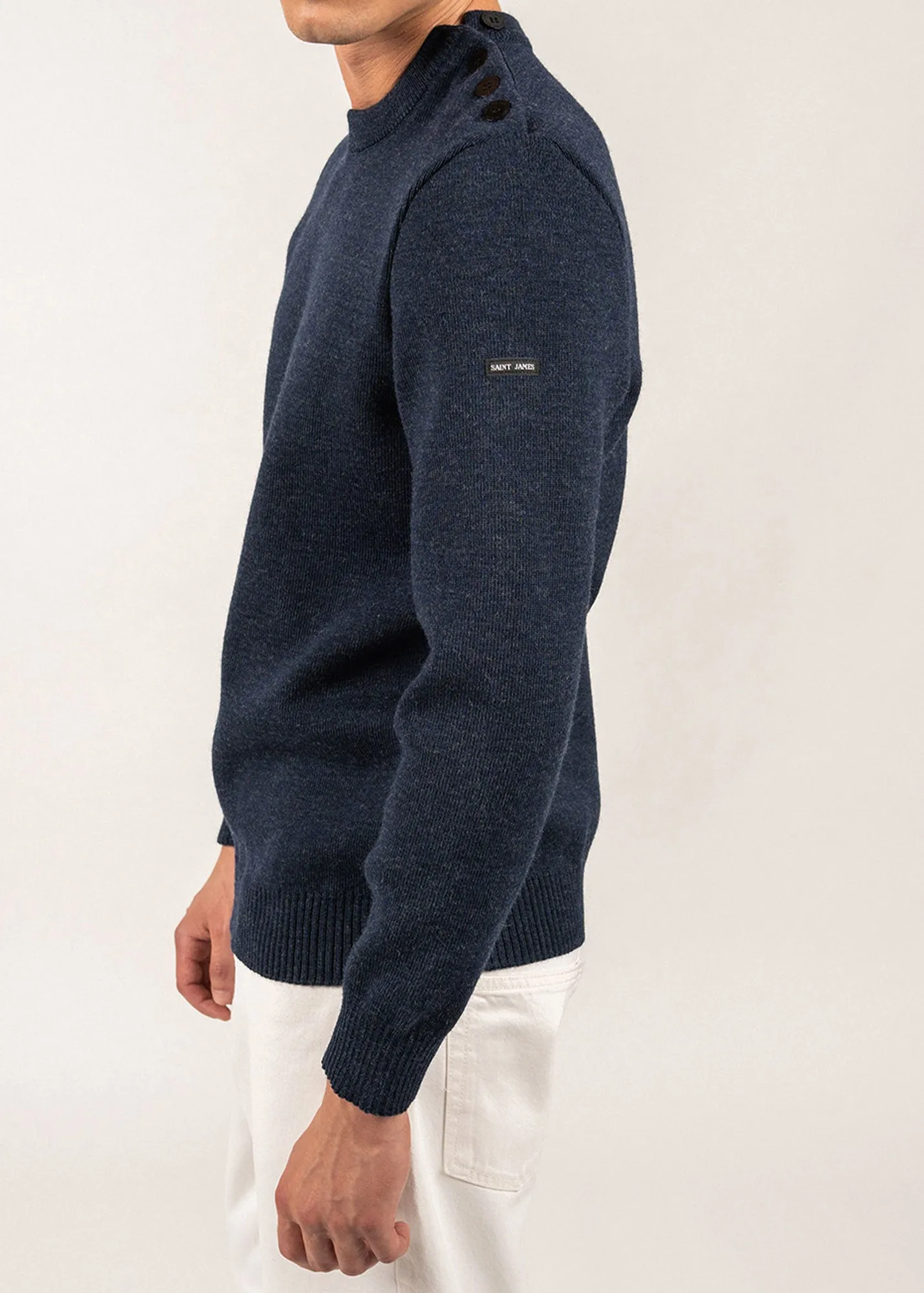 Pull marin uni Cancale - coupe confort (BLEU CHINE)