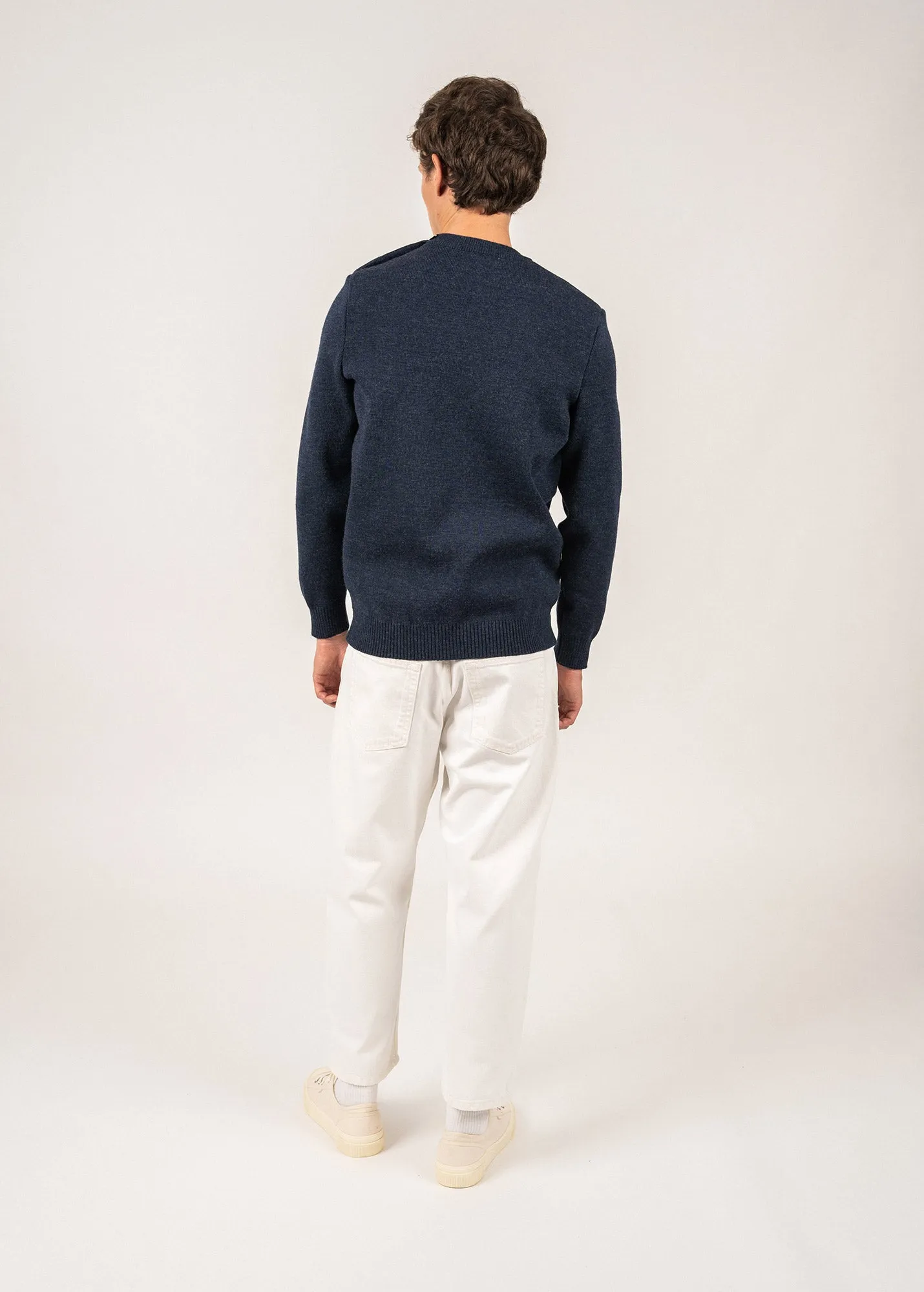 Pull marin uni Cancale - coupe confort (BLEU CHINE)
