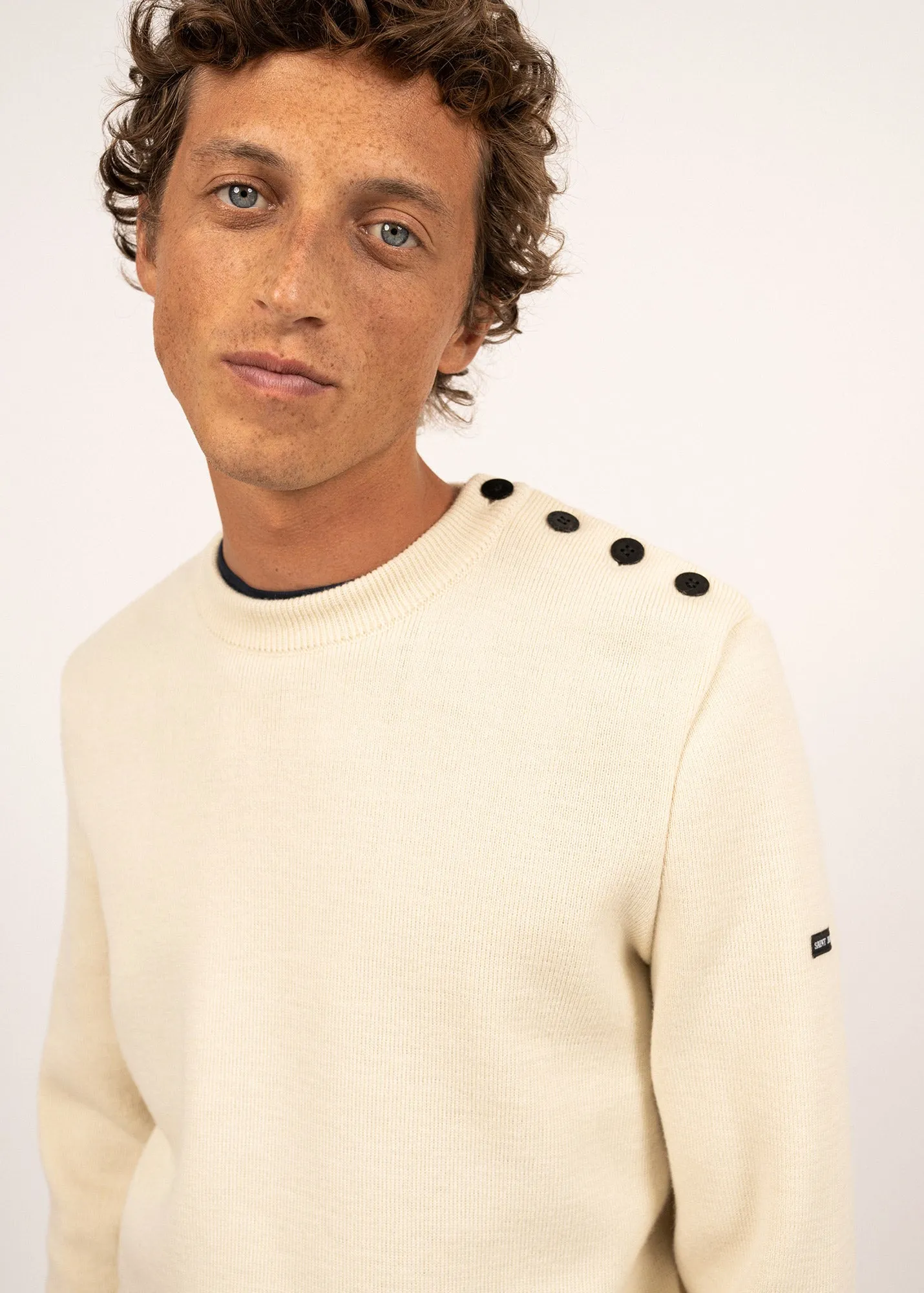 Pull marin uni Cancale - coupe confort (ECRU)