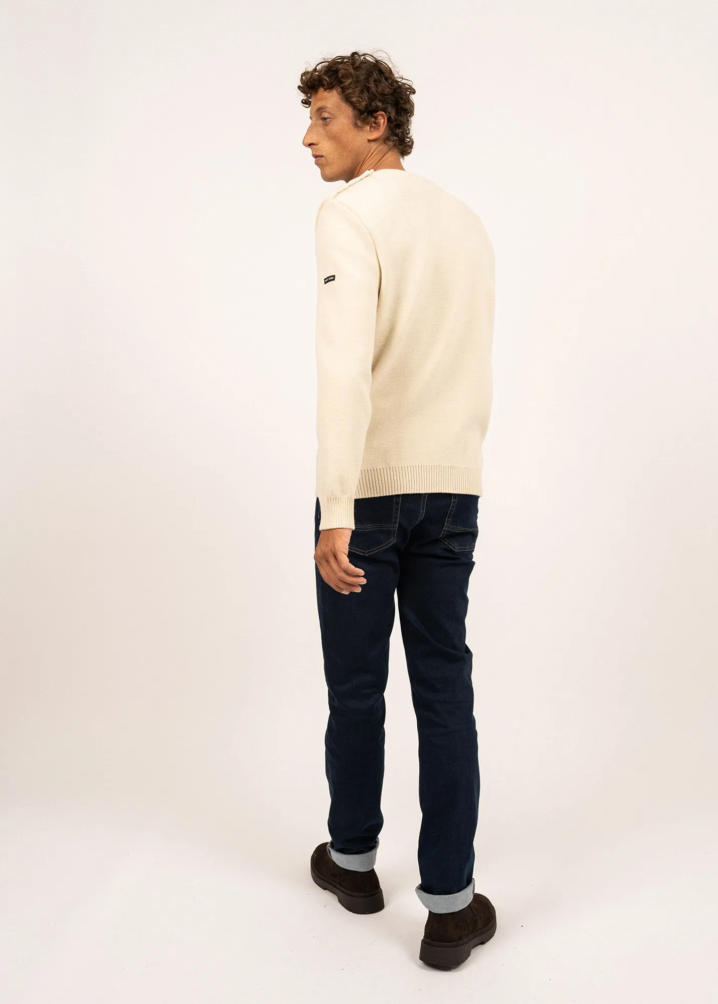 Pull marin uni Cancale - coupe confort (ECRU)