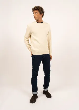 Pull marin uni Cancale - coupe confort (ECRU)