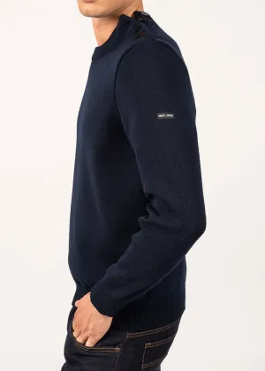 Pull marin uni Cancale - coupe confort (MARINE)