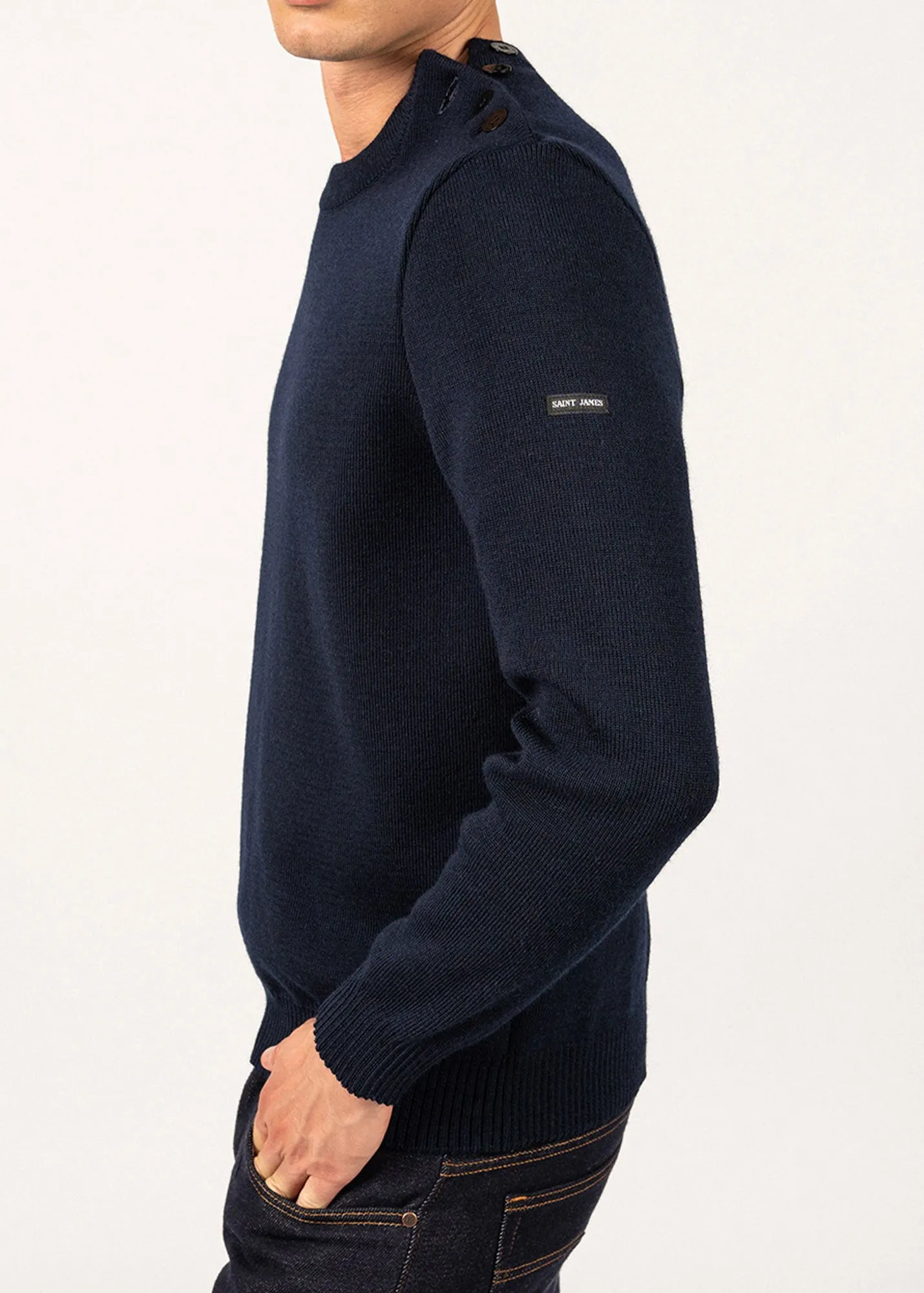 Pull marin uni Cancale - coupe confort (MARINE)
