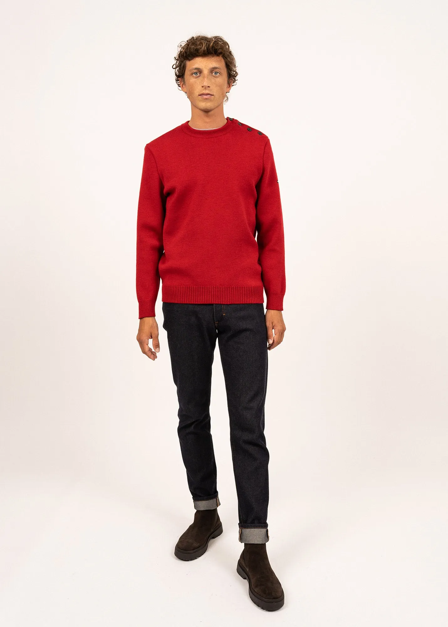 Pull marin uni Cancale - coupe confort (MEDOC)