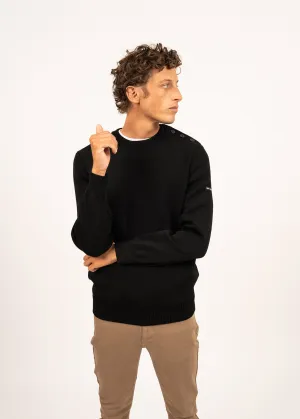 Pull marin uni Cancale - coupe confort (NOIR)