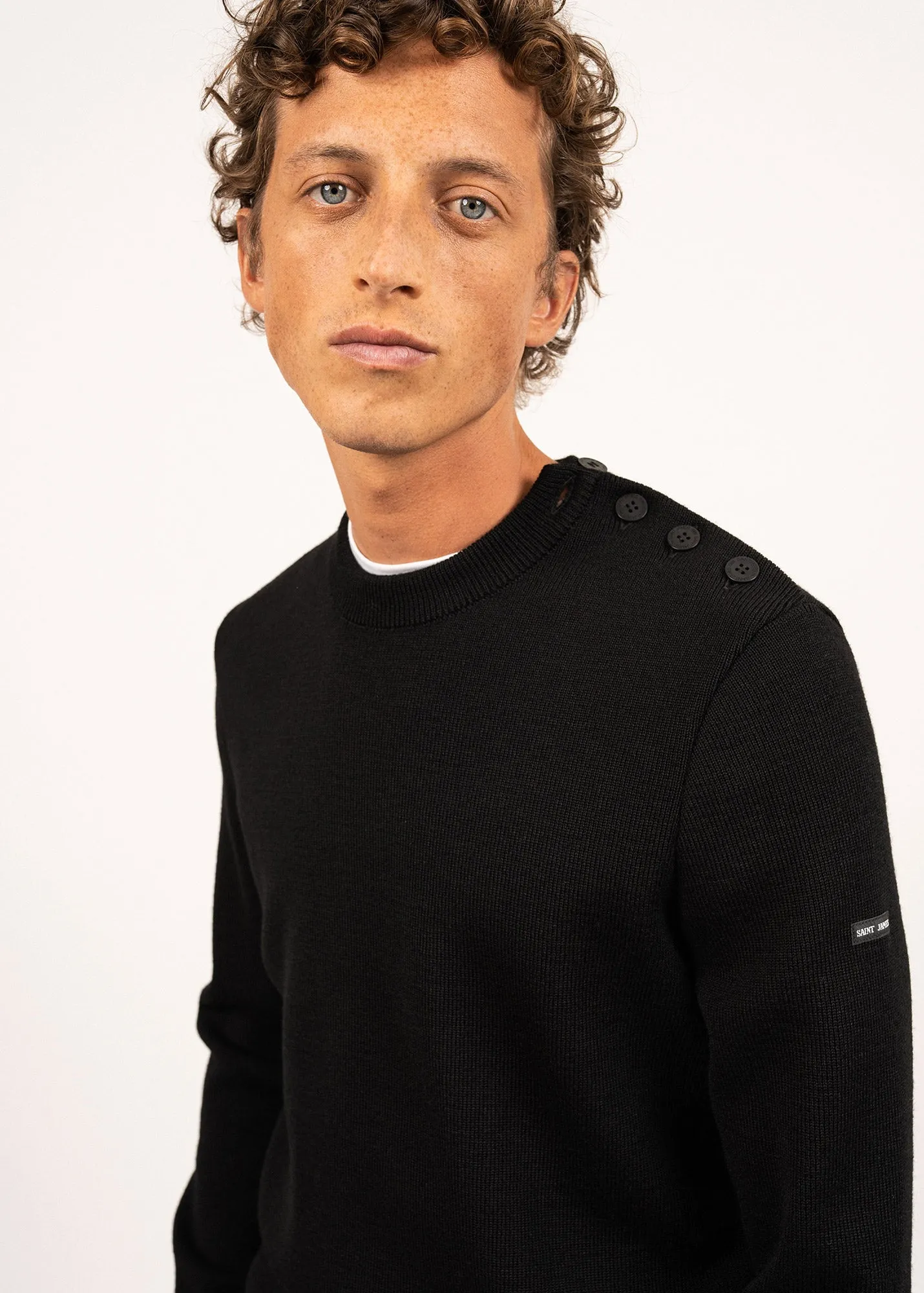 Pull marin uni Cancale - coupe confort (NOIR)