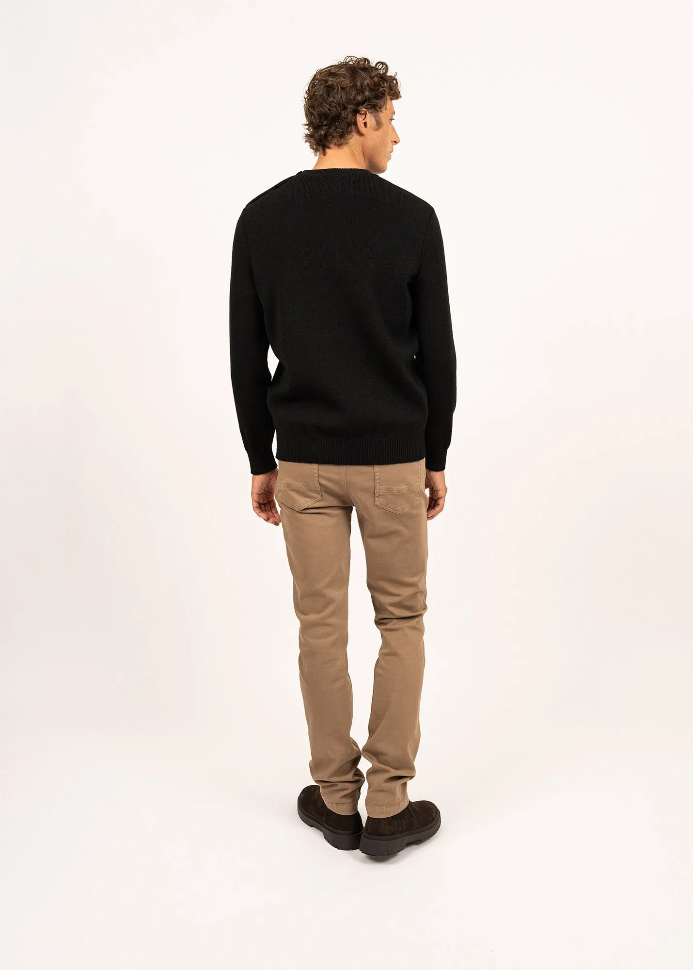 Pull marin uni Cancale - coupe confort (NOIR)